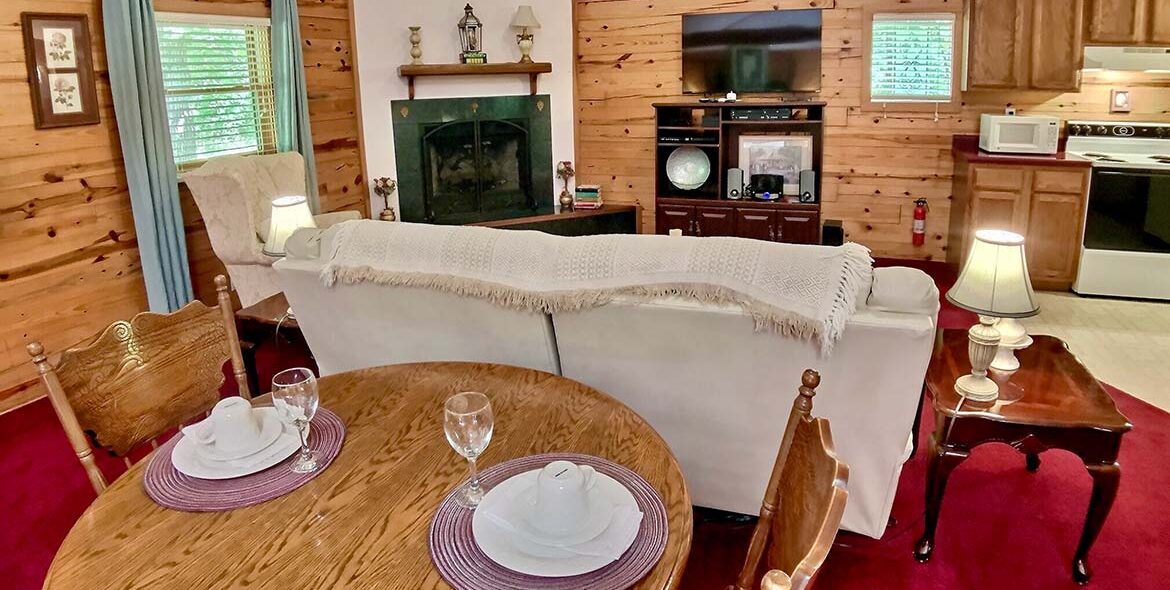 Country Rose Cabin Dining & Living Room