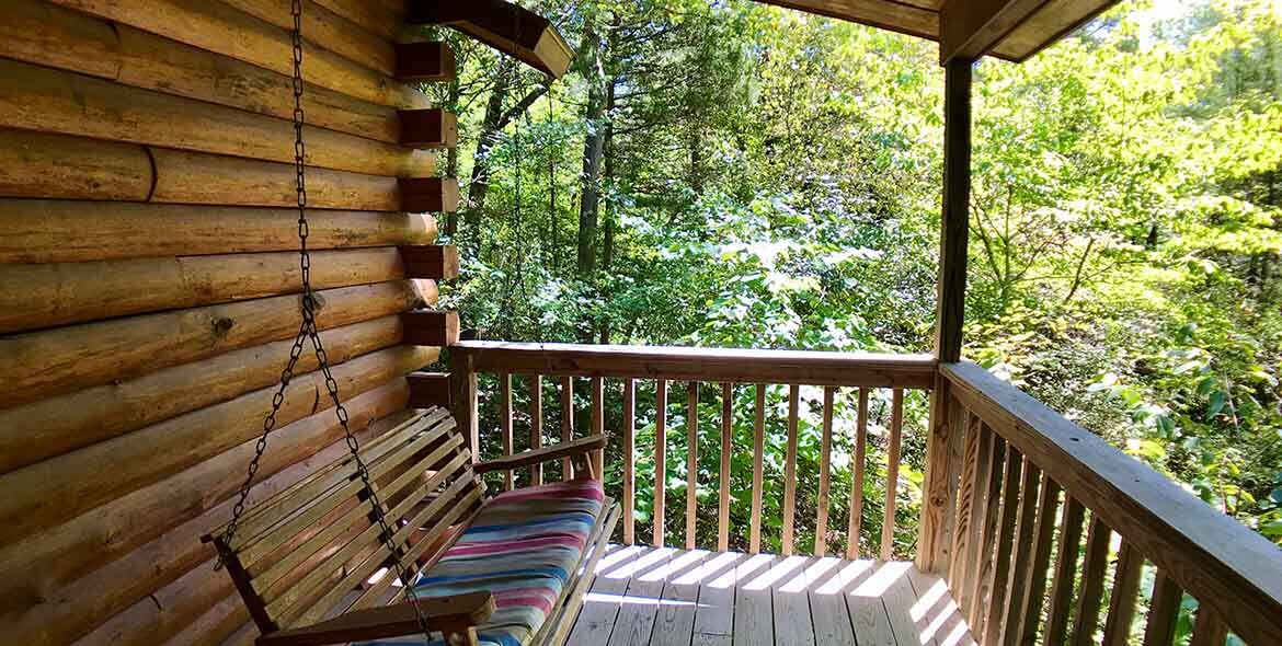 Midnight Forest Cabin Deck Swing Chair