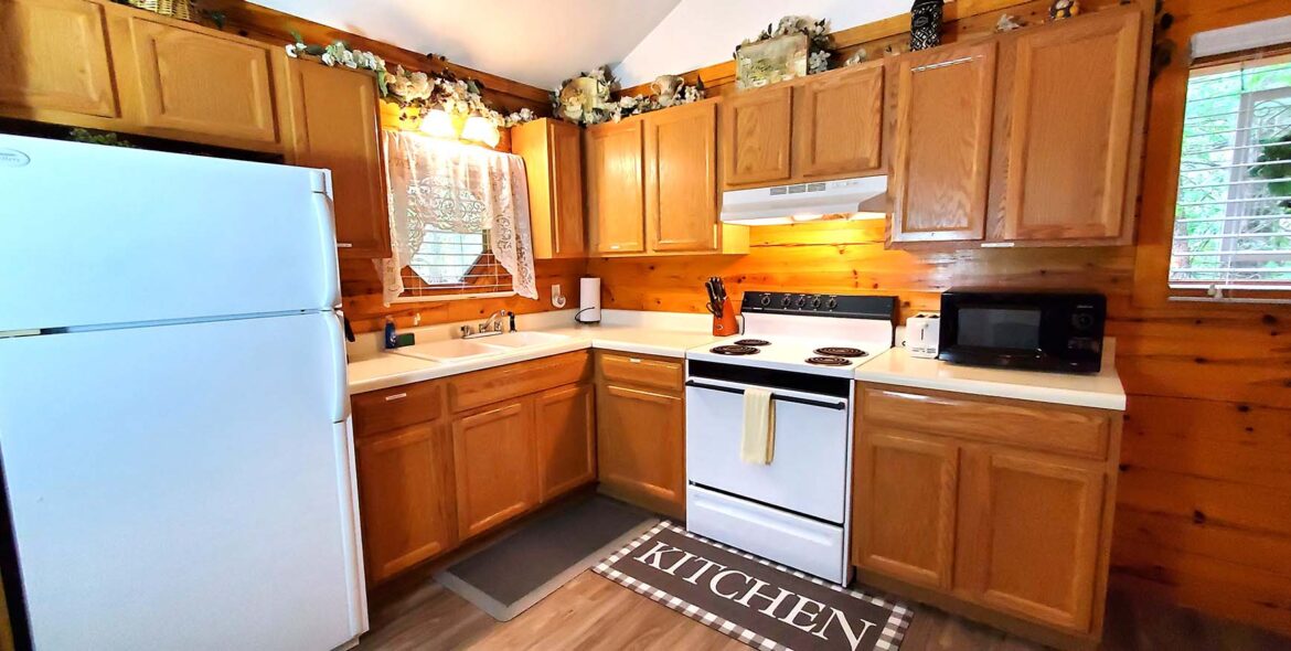 Nights in White Satin Cabin Full Kitchen