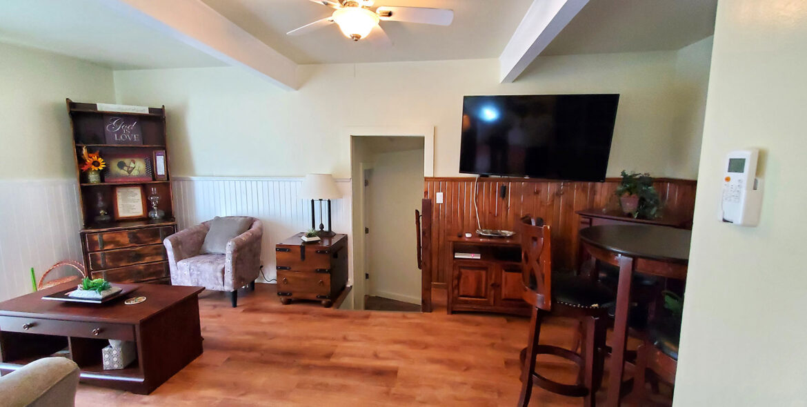 Farm House Cabin A Living Room & TV